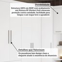 Ver imagem 7 de Quarto Composto Alpes 6 Portas 5 Gavetas MDP 134,50cm Branco com Guarda Roupa e Cabeceira Luciane