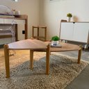 Ver mais imagens de Mesa de Centro Orgânica 55,4cm Pé de Madeira 28012 Artesano