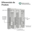 Ver imagem 4 de Guarda-roupa Casal 6 Portas Batentes Netuno Madesa Branco/preto