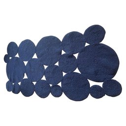 Tapete Decorativo em Corda Náutica 2,00x1,00m Forma Circular - Azul Marinho - 1