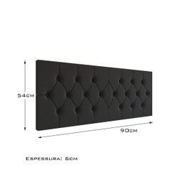 Cabeceira Cama de Solteiro Elisa 0.90 - Gt Magazine:preto - 3