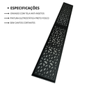 Ver imagem 6 de Grelha Ralo Externo Quintal 15x100 Garden Preto Fosco com Tela e Suporte Linear
