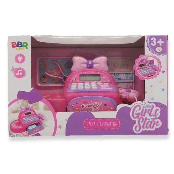 Caixa Registradora Mini Girls Star BBR Toys - Rosa - 3
