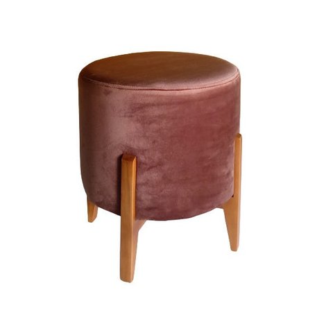 Puff Redondo Luxo Várias Cores Pés Cor Mel - 0137 Ferrugem