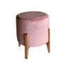 Puff Redondo Luxo Várias Cores Pés Cor Mel - 0136 Rosa - 1