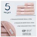 Ver imagem 3 de Jogo de Banho Toalha Class Banhão 5 pçs 100% Algodão Grossa Detalhe Decorativo: Branco