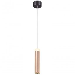Pendente 5x20x150cm e Cabo 2mt , Preto ou Dourado e Acrílico Led 7w 3000k Bivolt Sindora Único - 1