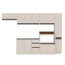Ver imagem 3 de Cozinha Koya 6 Peças 316,8x214cm Armários Aéreos Paneleiro Balcões com Rodapé Creme 250038