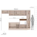 Ver imagem 6 de Cozinha Koya 6 Peças 316,8x214cm Armários Aéreos Paneleiro Balcões com Rodapé Creme 250038