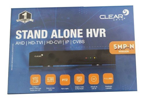 Dvr Gravador Hvr 8 Canais 1080p 5MP Clear Ahd Mult 5x1 Nvr - 2