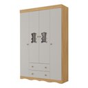 Ver imagem 2 de Guarda-roupa Infantil 122cm com Vidro 4 Portas e 2 Gavetas Doçura Multimóveis Mp4493 Madeirado/off