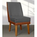 Ver imagem 3 de Kit 6 Cadeiras Virgínia Linho Grafite Courissimo Nozes Linho Nozes Grafite