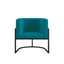 Ver imagem 2 de Kit Sofá 2 Lugares + 2 Poltronas para Recepção Balaqui Azul Turquesa