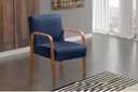 Ver imagem 2 de Kit 04 Poltronas Cadeiras Decorativas Anita Para Sala Mesa De Jantar Recepção - Suede Azul Marinho