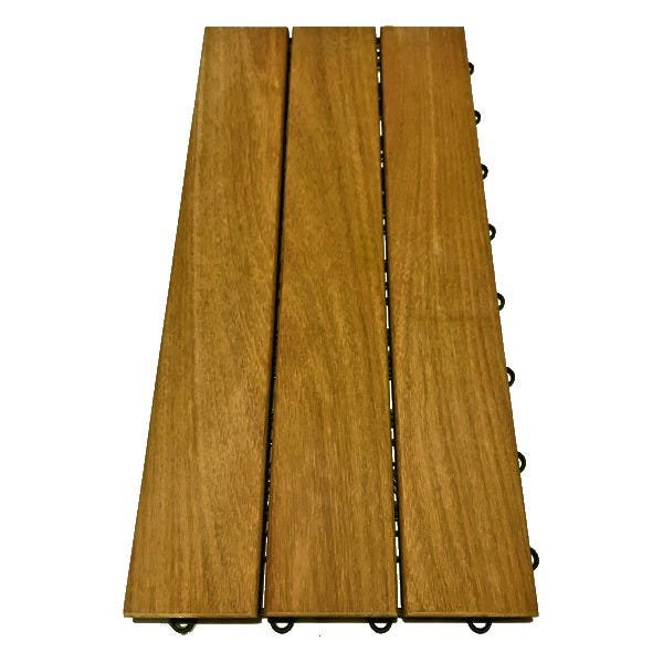 Deck de Madeira Modular 3 Ripas 30x60 Kit 20 Peças (3,33m²) - 1