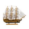 Miniatura Barco Navio Veleiro Madeira Base Preto Canhão 47x10x57cm - 4