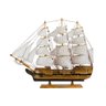 Miniatura Barco Navio Veleiro Madeira Base Preto Canhão 47x10x57cm - 1