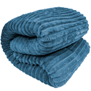 Ver imagem 2 de Cobertor Casal Manta Canelada Super Soft 1,80m X 2,0m Azul