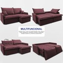 Ver imagem 5 de Sofá sem Caixa Retrátil 1,80m Softgel Luna Velusoft Vinho Cama Inbox