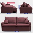 Ver imagem 4 de Sofá sem Caixa Retrátil 1,80m Softgel Luna Velusoft Vinho Cama Inbox