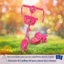 Ver imagem 2 de Patinete Infantil 3 Rodas com Led, Música, Cestinha – Regulável | Brinquedo Criança Rosa