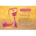 Ver imagem 3 de Patinete Infantil 3 Rodas com Led, Música, Cestinha – Regulável | Brinquedo Criança Rosa