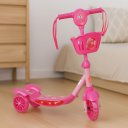 Ver imagem 1 de Patinete Infantil 3 Rodas com Led, Música, Cestinha – Regulável | Brinquedo Criança Rosa