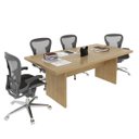 Ver imagem 3 de Mesa de Reunião para Escritório 200x100cm Me4119 Amêndoa