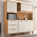 Ver imagem 1 de Kit de Armários para Cozinha MDP 6 Portas 3 Gavetas Yescasa Marrom/Cinamomo/Areia