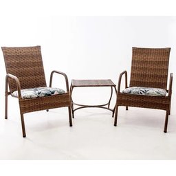 Kit 2 Cadeiras De Área E Mesa De Centro Junco Fibra Sintetic - 4