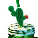 Ver imagem 2 de Copo de Vidro Vitrizi C/ Canudo Cactus 410ml Yvc13