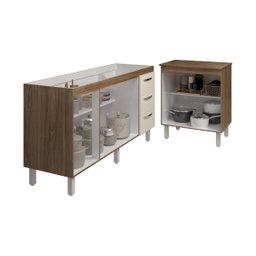 Cozinha Balcão Armário Gabinete de Pia 150 cm Deise e Balcão Jane para Microondas ou Forno Elétrico  - 5