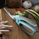 Ver imagem 2 de Tesoura de Cozinha P- Frango Peixe Carne Multifuncional Azul