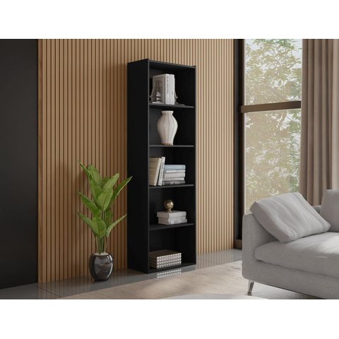 Estante Livreiro Luiza com 4 Prateleiras Preto - Ajl Móveis