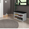 Banco Sapateira Versátil Estofado Suede 2 Praleitas Taiti - 1