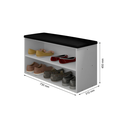 Ver imagem 3 de Banco Sapateira Versátil Estofado Suede 2 Prateleiras Taiti