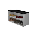 Ver imagem 2 de Banco Sapateira Versátil Estofado Suede 2 Prateleiras Taiti