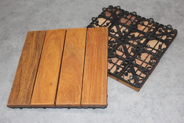 Deck de Madeira Modular 4 Ripas 30x30 Kit 24 Peças (2m²) - 2