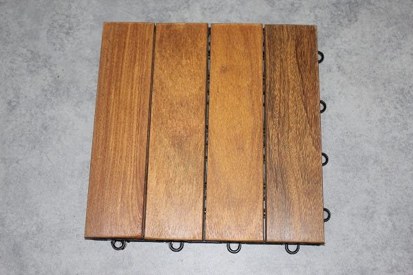 Deck de Madeira Modular 4 Ripas 30x30 Kit 24 Peças (2m²) - 3