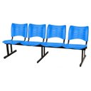 Ver imagem 2 de Cadeira Longarina Plástica 04 Lugares - Cor Azul - Mrplast - 34198