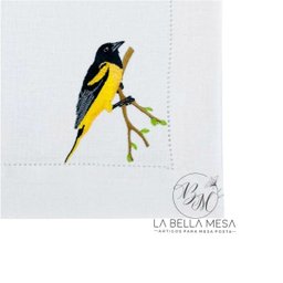 Guardanapo Linho Ponto Ajour Bordado Coleção Birds 04 - 50 x 50 cm - 2