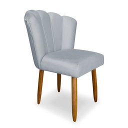 Cadeira Pétala para Penteadeira e Sala Pés Palito Veludo Cinza Wed Decor - 2
