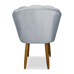 Cadeira Pétala para Penteadeira e Sala Pés Palito Veludo Cinza Wed Decor - 3