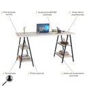Ver imagem 4 de Mesa Cavalete 150X60X75Cm Snow / Est.Preta Snow / Est.Preta