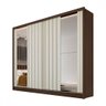 Guarda-roupa Solteiro Galati 2 Portas 4 Gavetas com Espelho Ripado 100% Mdf Ipe/off White - Mademarq - 2