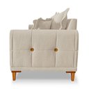 Ver imagem 2 de Sofá 2 Lugares 1,80m Estofado em Bouclé Bege com Pés de Madeira - Logan Lucadi Home