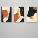 Ver imagem 4 de Trio de Quadros Decorativos Formas Abstratas