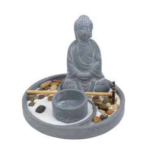 98633 | Jardim Zen Buda Cinza 14x16cm