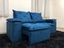 Ver imagem 3 de Sofá Retrátil Reclinável 2,30 m Azul 206 Athenas