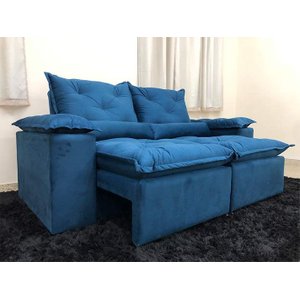 Sofá Retrátil Reclinável 2,30 m Azul 206 Athenas